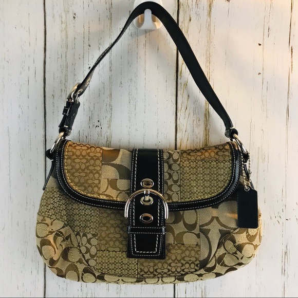 Coach Brown Cloth and Leather Satchel - Picture 7 of 9